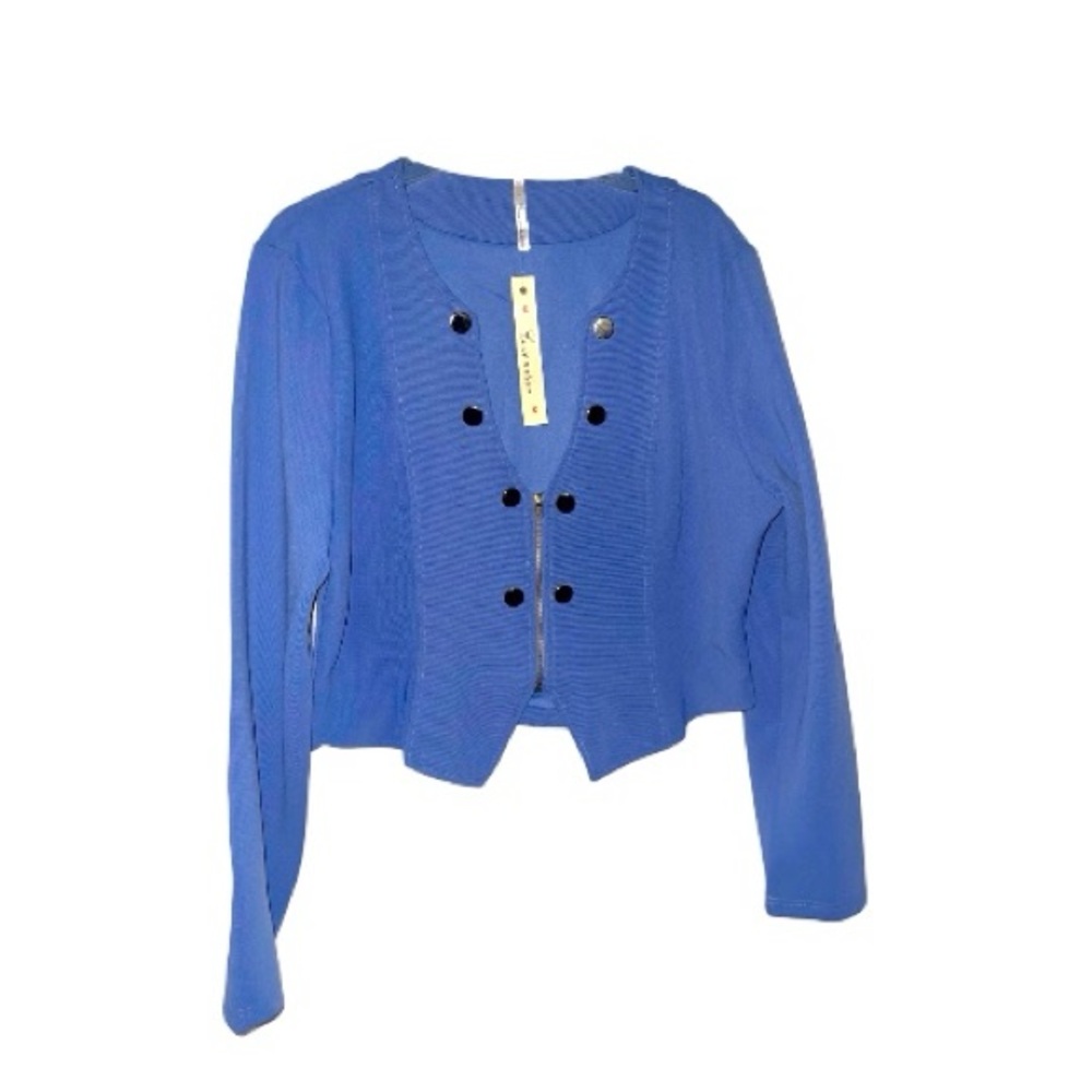 NWT Plus size Love Nation Cobalt Cropped Military-Style Blazer